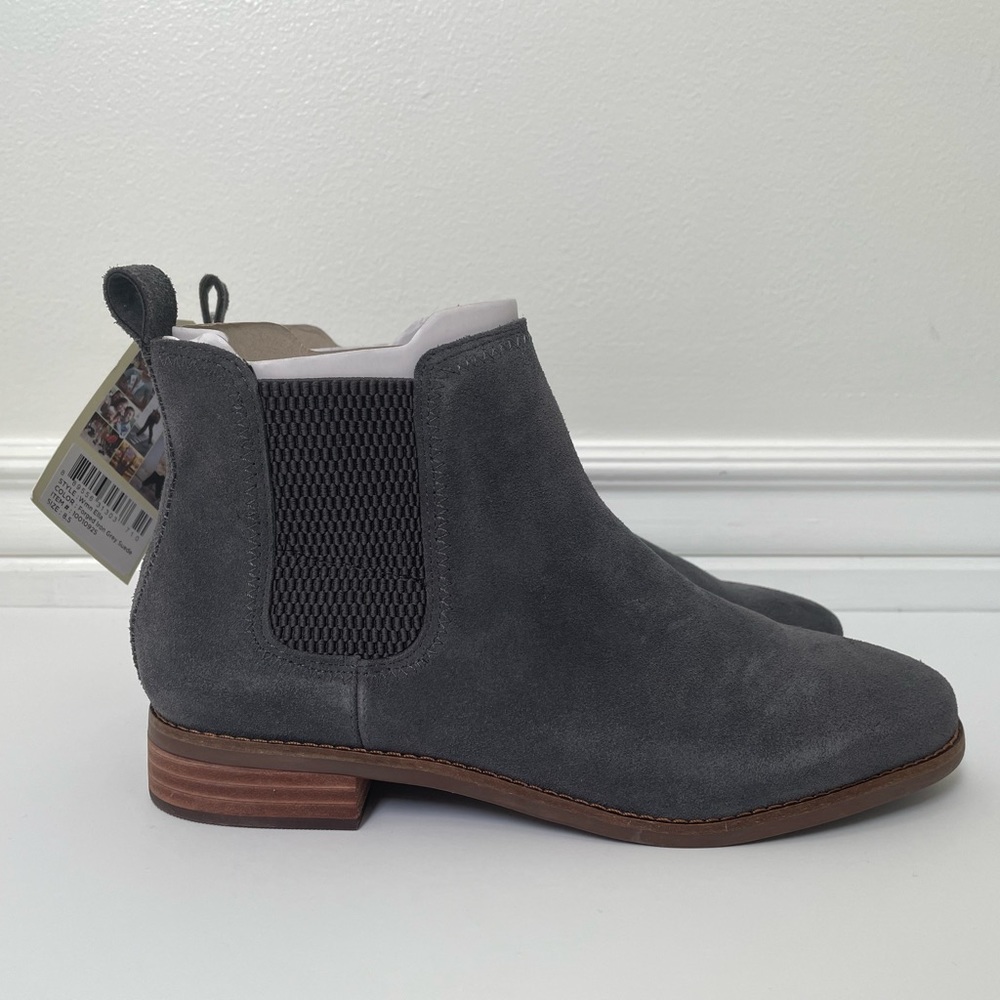 NWT - TOMS grey suede booties - 8.5